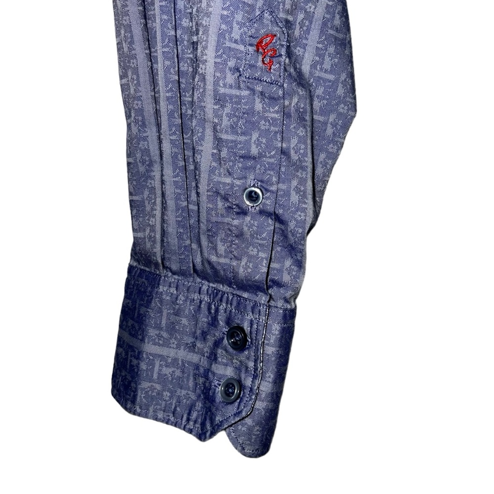 Robert Graham Blue Boho Abstract Dressy Button Down Shirt Extra Large - Picture 8 of 12